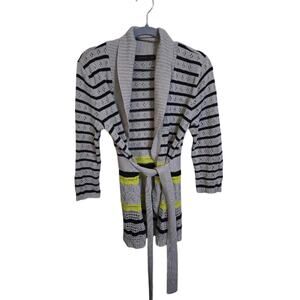 The Limited Striped Open-Knit Belted Cardigan Medium